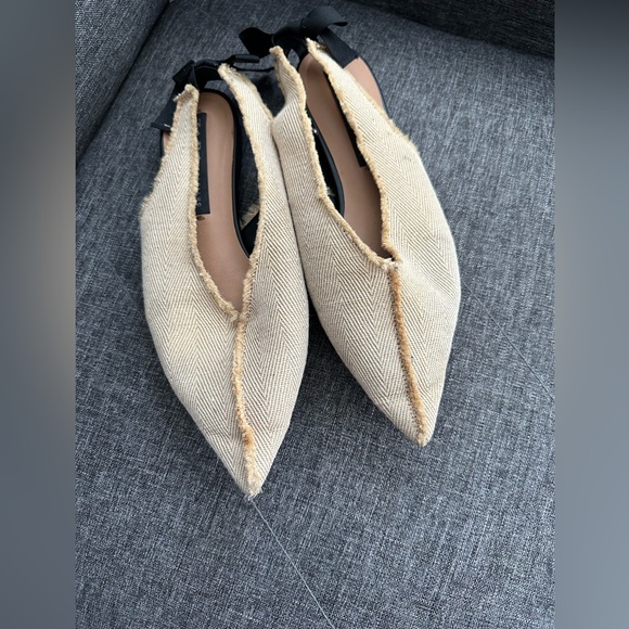 Zara Shoes - ZARA - slingback- bow detailed ballet shoes